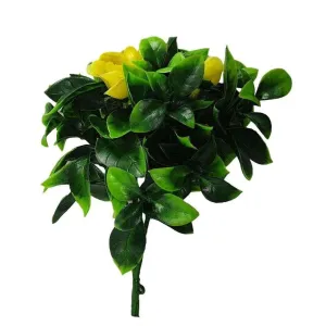5 Pack Flowering Yellow Rose Stem UV Resistant 30cm