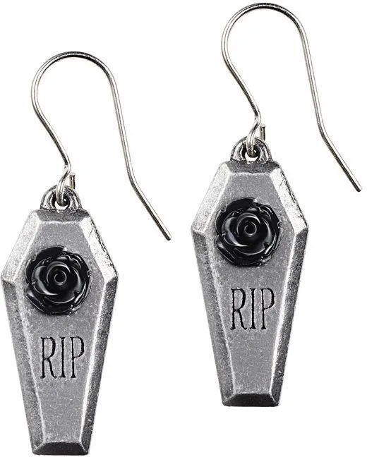 Alchemy Gothic RIP Rose Earrings