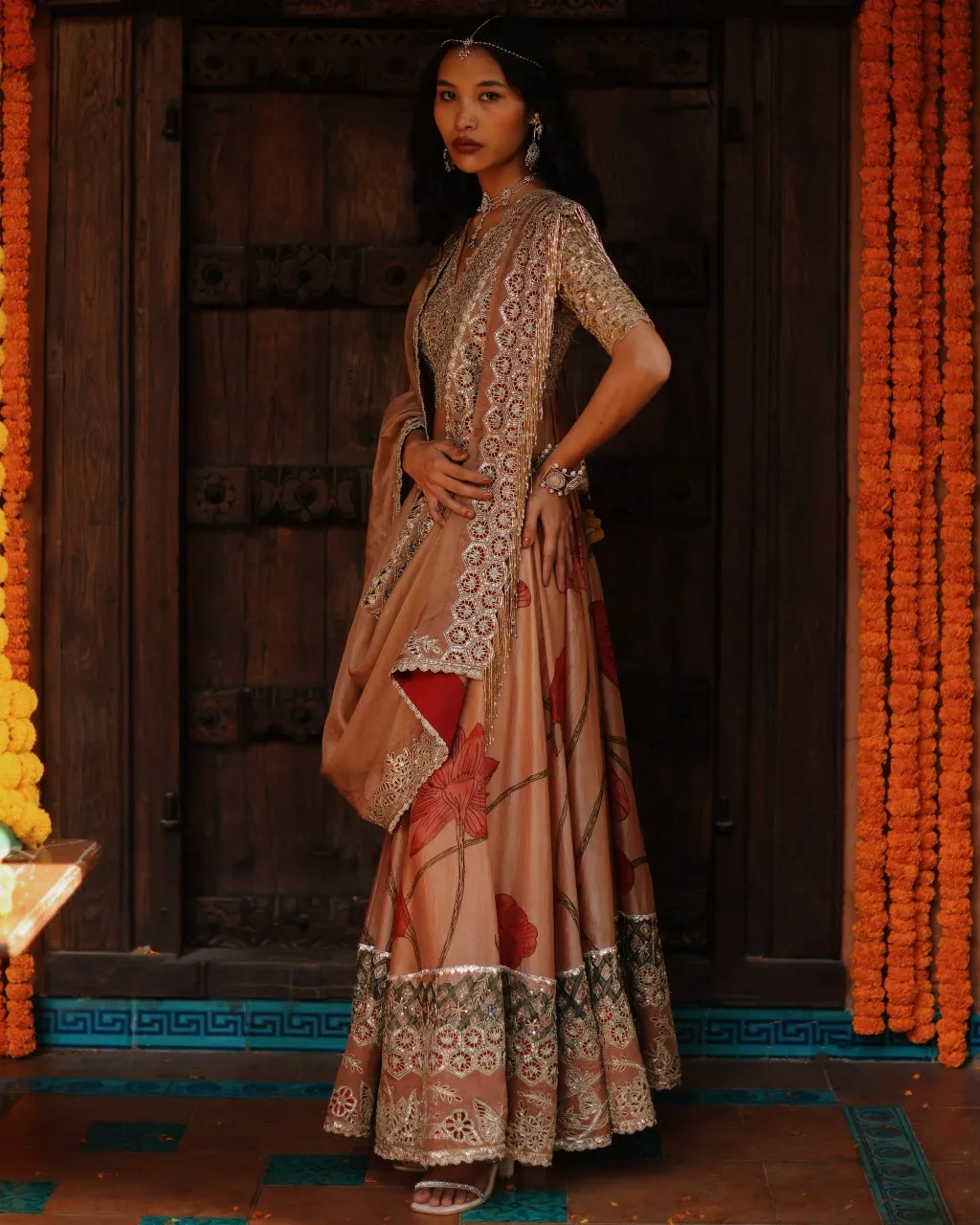 Almond Aj Kalam Anarkali Set