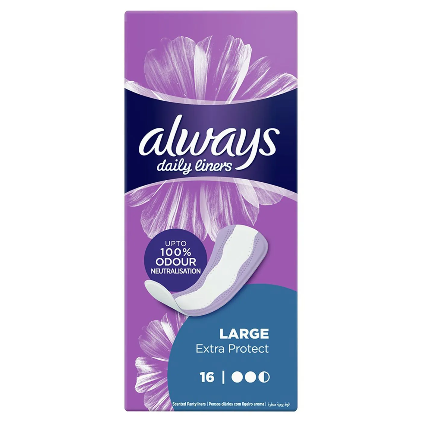 Always Daily Liners Extra Protect Large Sanitary Pads 16 PC