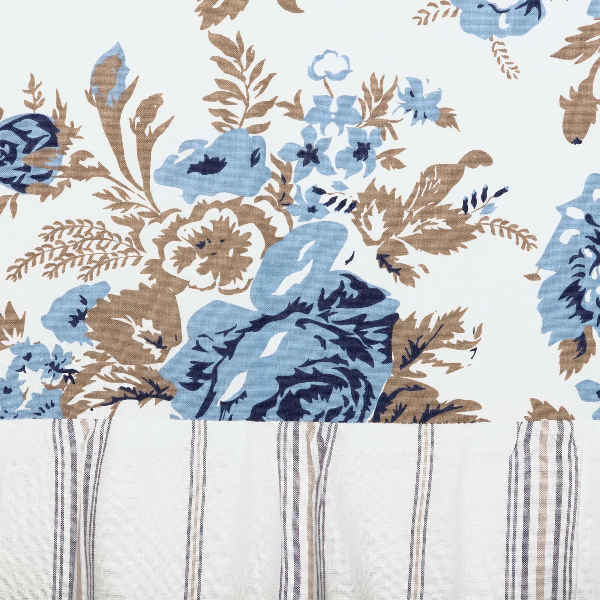 Annie Blue Floral Ruffled Lined Valance 72"