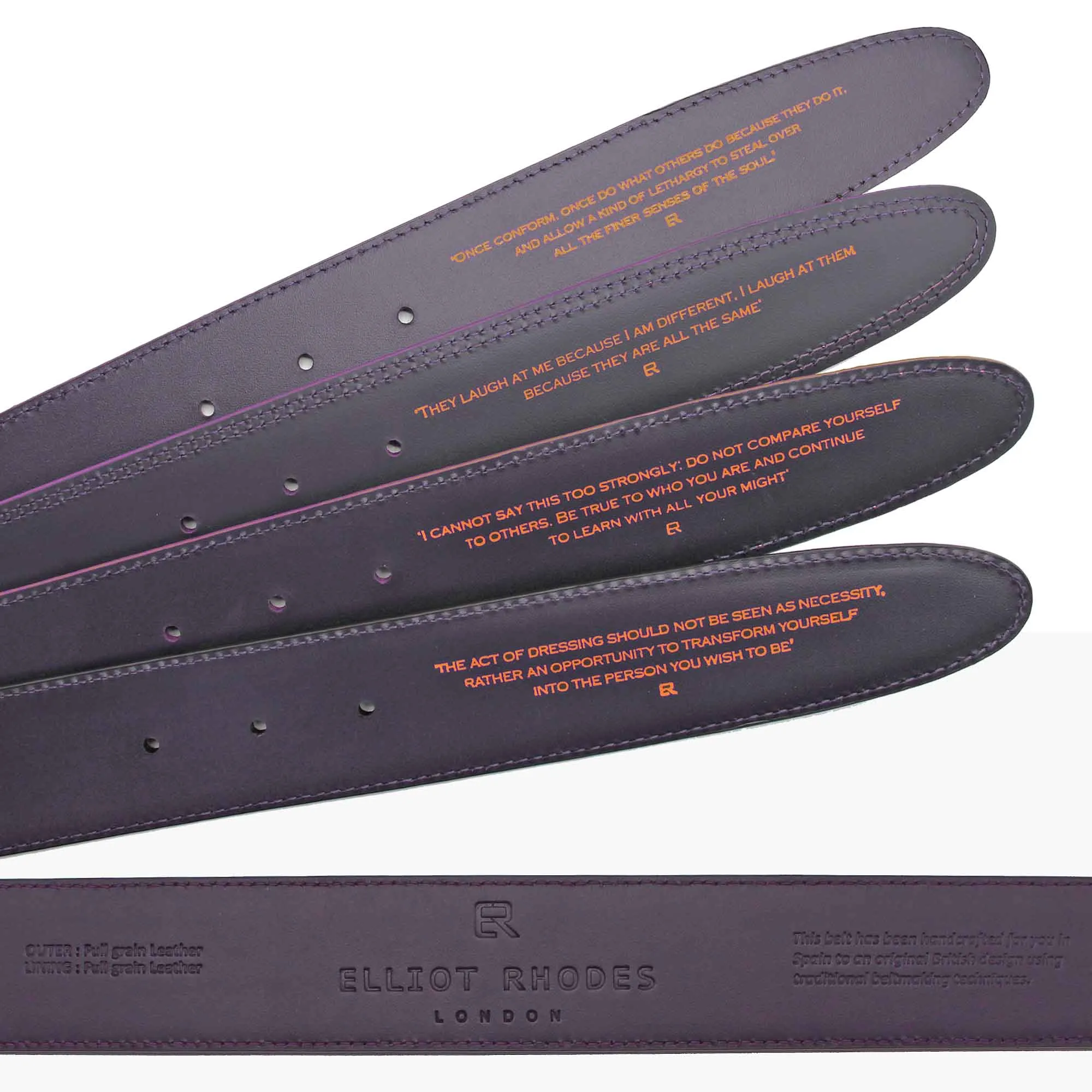 Antelope suede crescent prong belt