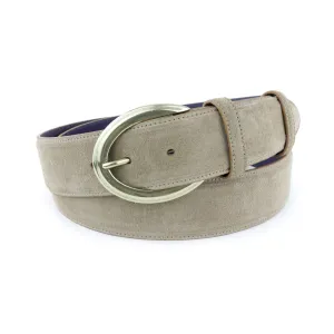 Antelope suede crescent prong belt