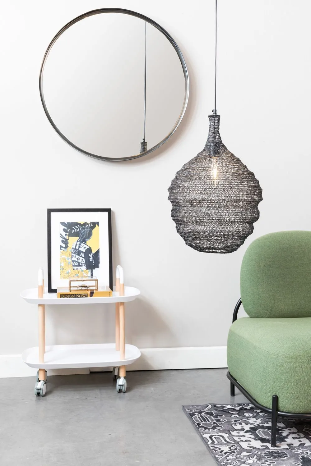 Black Iron Mesh Pendant Lamp M | DF Lena