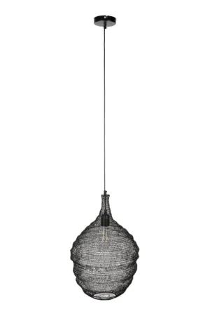 Black Iron Mesh Pendant Lamp M | DF Lena