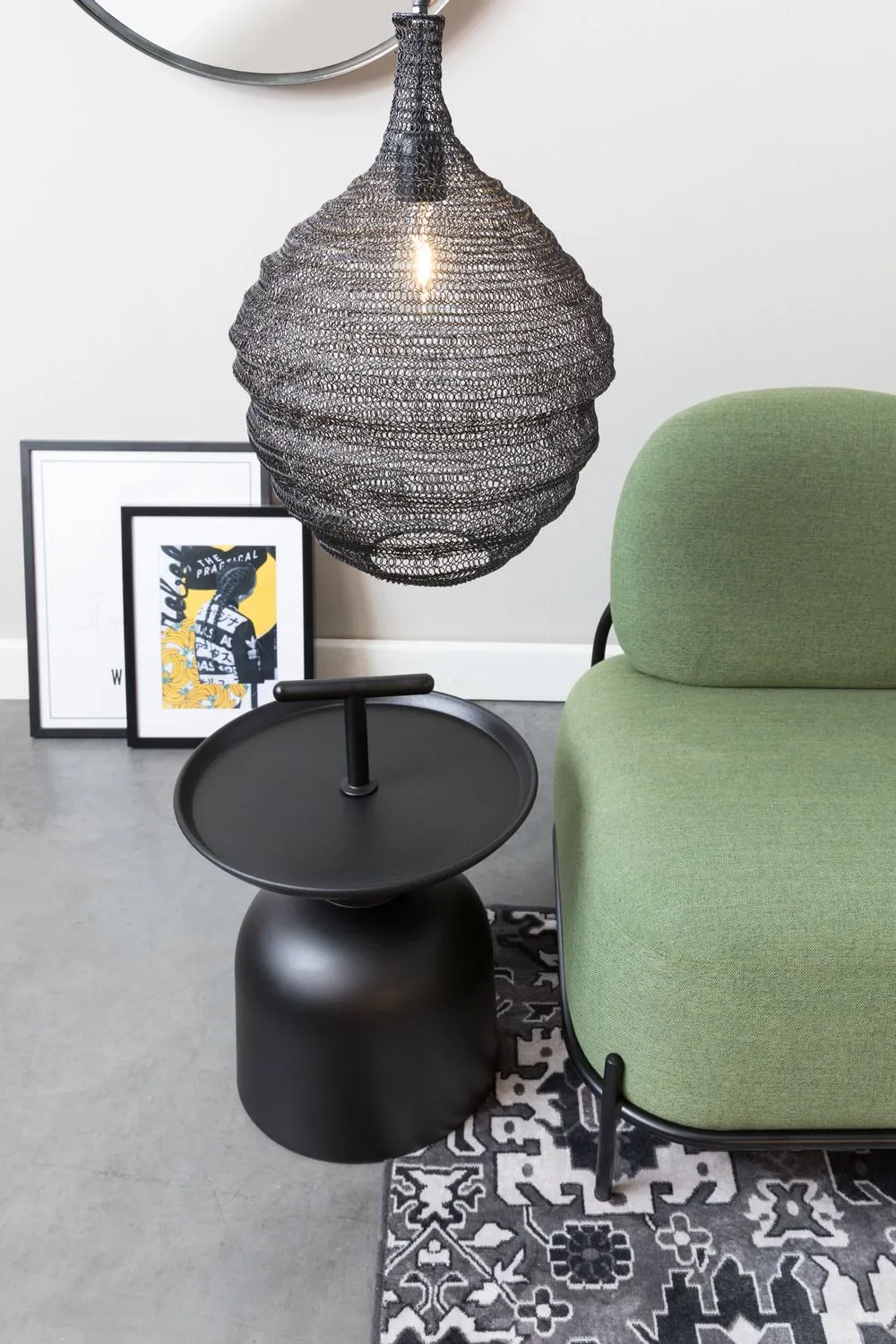 Black Iron Mesh Pendant Lamp M | DF Lena