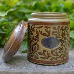 Ceramic Jar | Handpainted | Brown