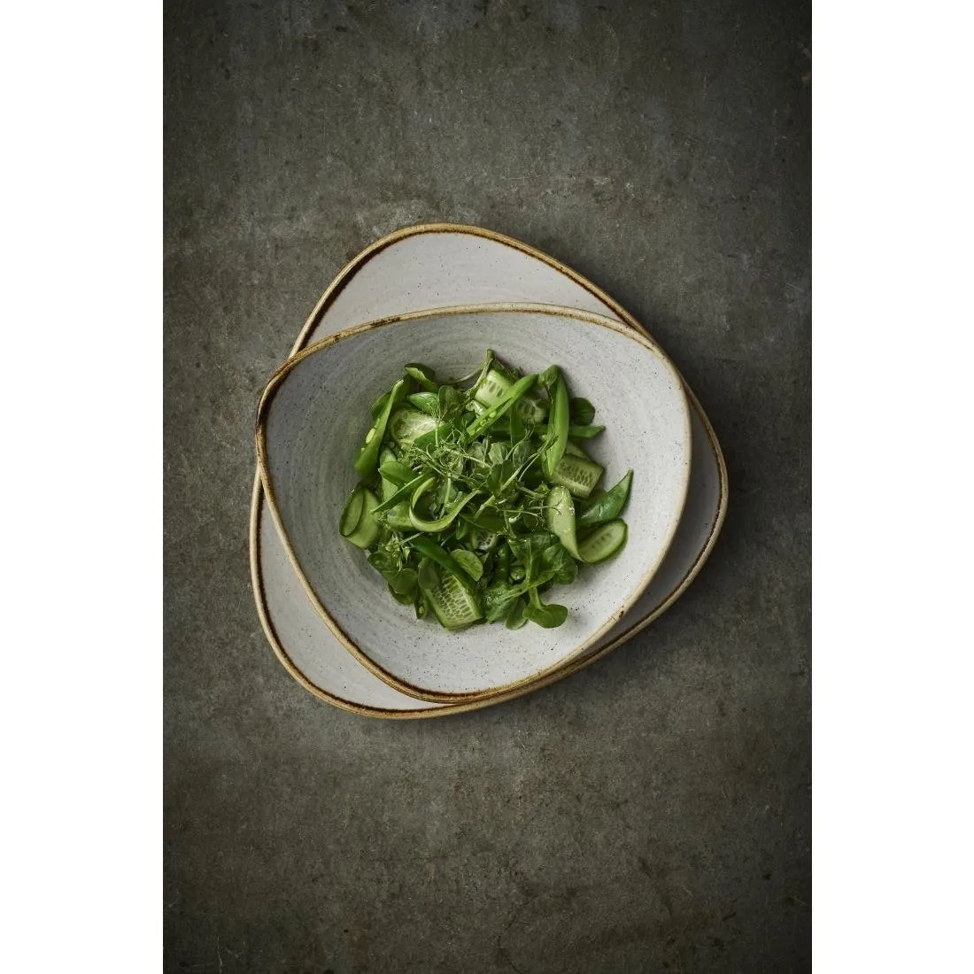 Churchill Stonecast Raw Lotus Plates Grey 228mm (Pack of 12) - CX655