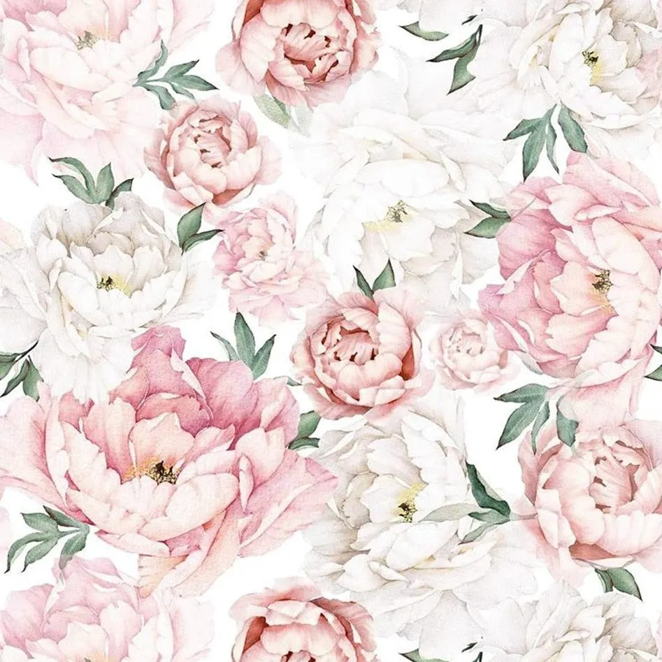 Custom Mural Fresh Peony Flowers Floral Wallpaper (㎡)
