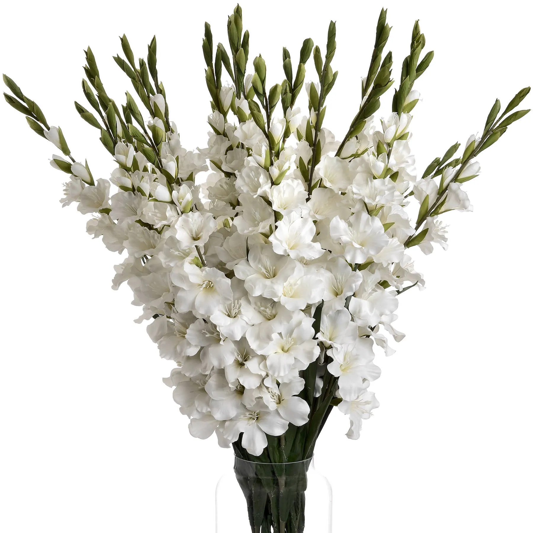 Faux Single Stem White Gladioli