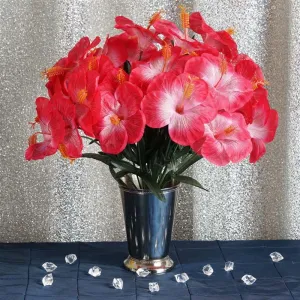 Hibiscus Bush Artificial Silk Flowers - Fuchsia