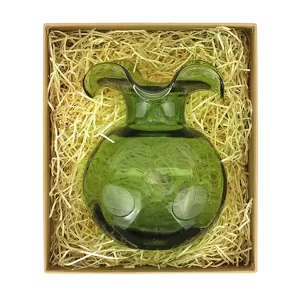 Hibiscus Glass Dark Green Bud Vase