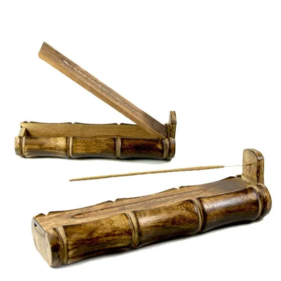 Incense Gift Set - Bamboo Burner   3 Meditation Incense Stick & Greeting - Thinking of you