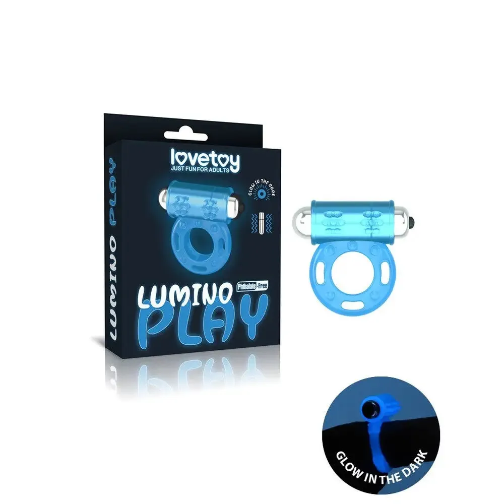 Lovetoy Glow in the Dark Rubber Cock Ring with Bullet Vibrator