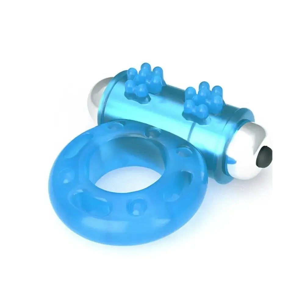 Lovetoy Glow in the Dark Rubber Cock Ring with Bullet Vibrator