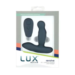 Lux Active Revolve 4.5' Rotating & Vibrating Anal Massager - Dark Blue