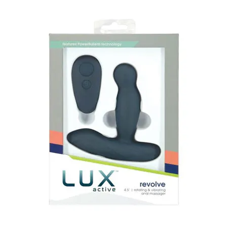 Lux Active Revolve 4.5' Rotating & Vibrating Anal Massager - Dark Blue