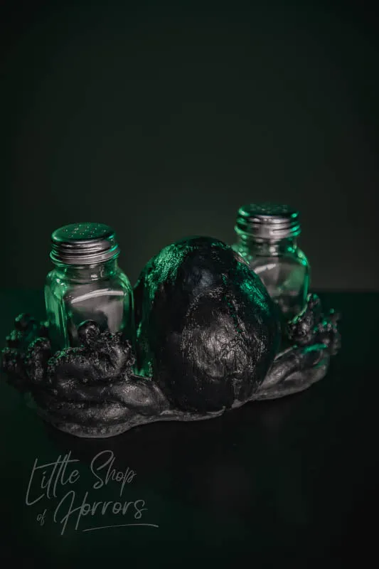 Octopus Salt & Pepper Shaker Holder Black