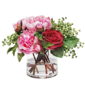 Peony and Rose in Vase