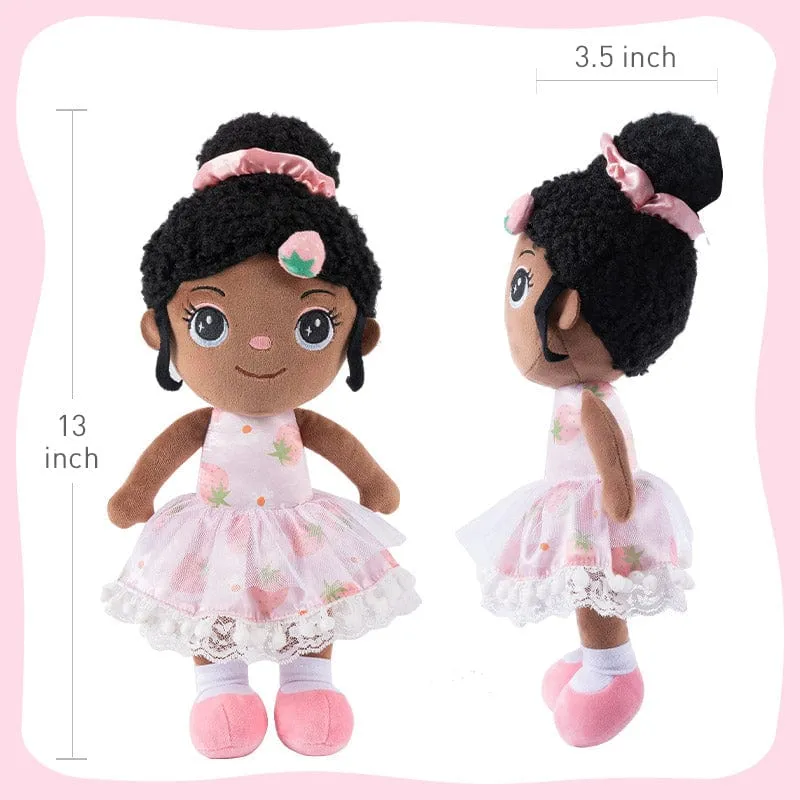 Personalized Deep Skin Tone Strawberry Doll
