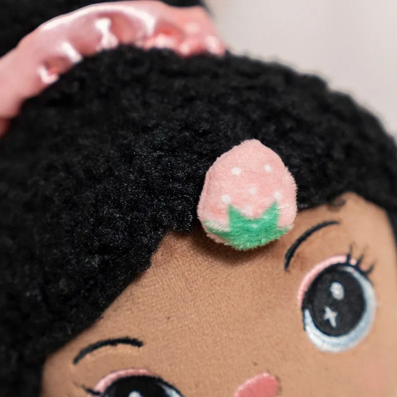 Personalized Deep Skin Tone Strawberry Doll