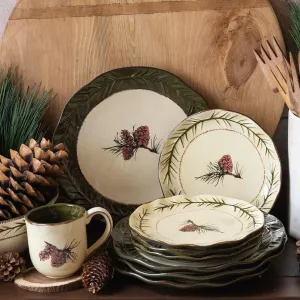 Pine Cone 16PC Ceramic Dinnerware Set