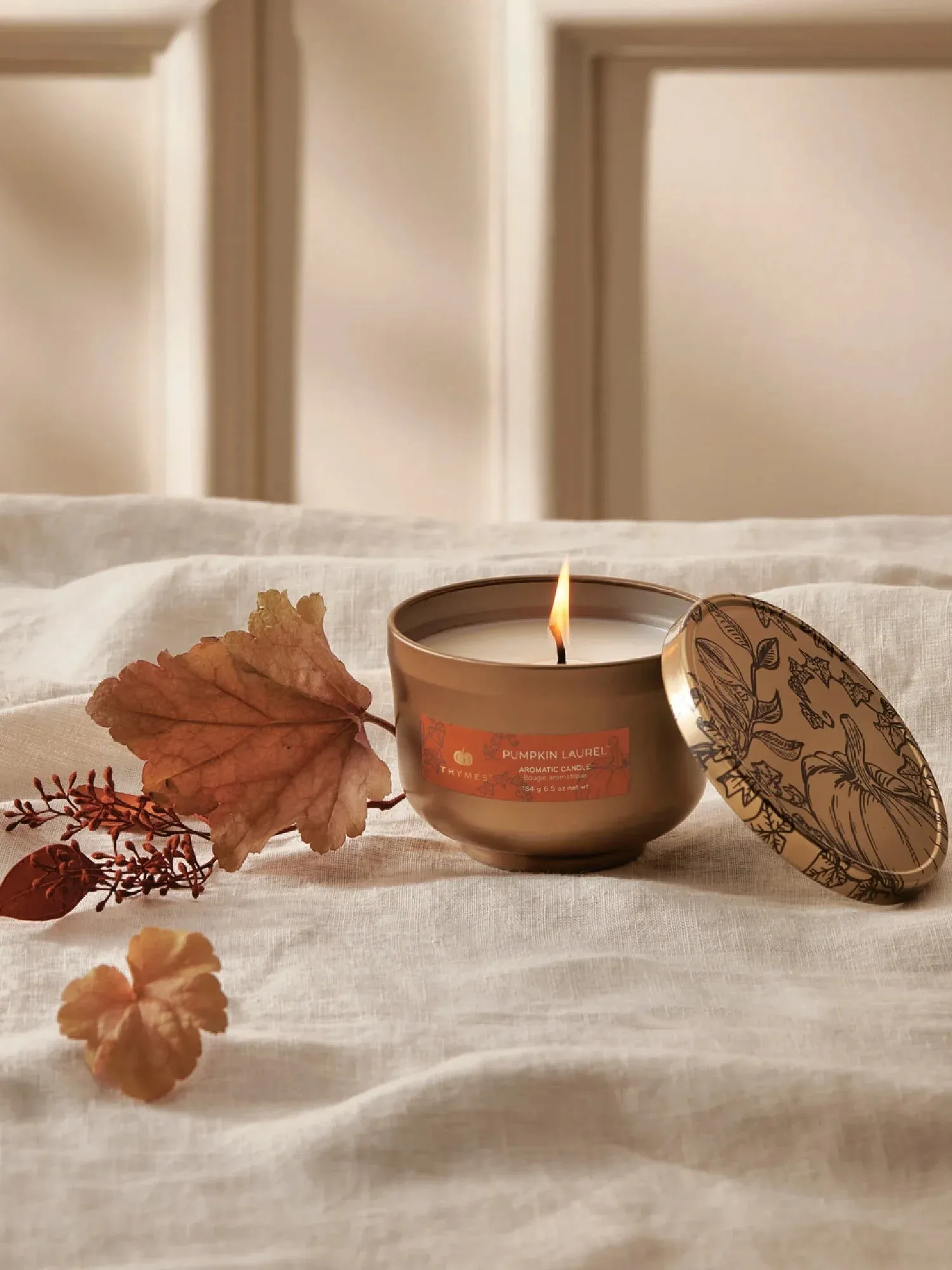 Pumpkin Laurel Poured Tin Candle, 6.5oz