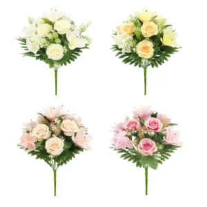 Sincere Floral 50cm Lily/ Rose/ Hydrangea Bouquet