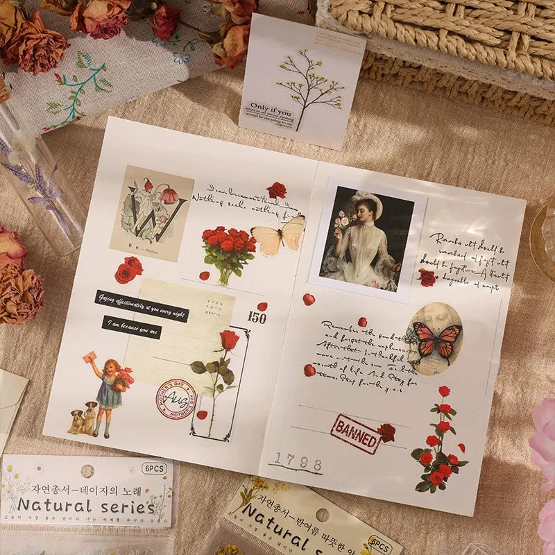 Small Fresh Nature - Enchanting Vintage Floral Stickers for Captivating DIY Projects