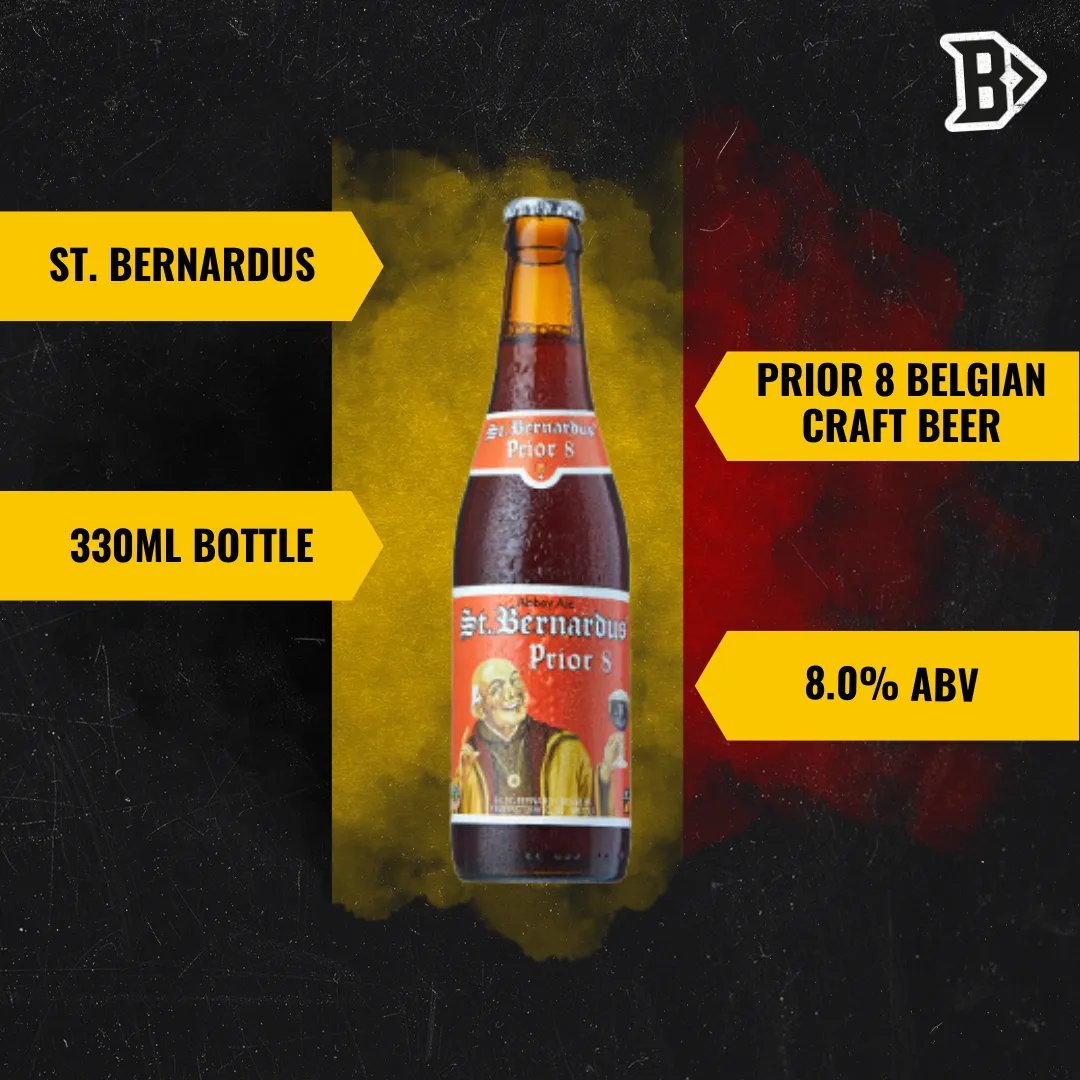 St. Bernardus Prior 8 Belgian Craft Beer 330ml Bottles - 8.0% ABV (12 Pack)