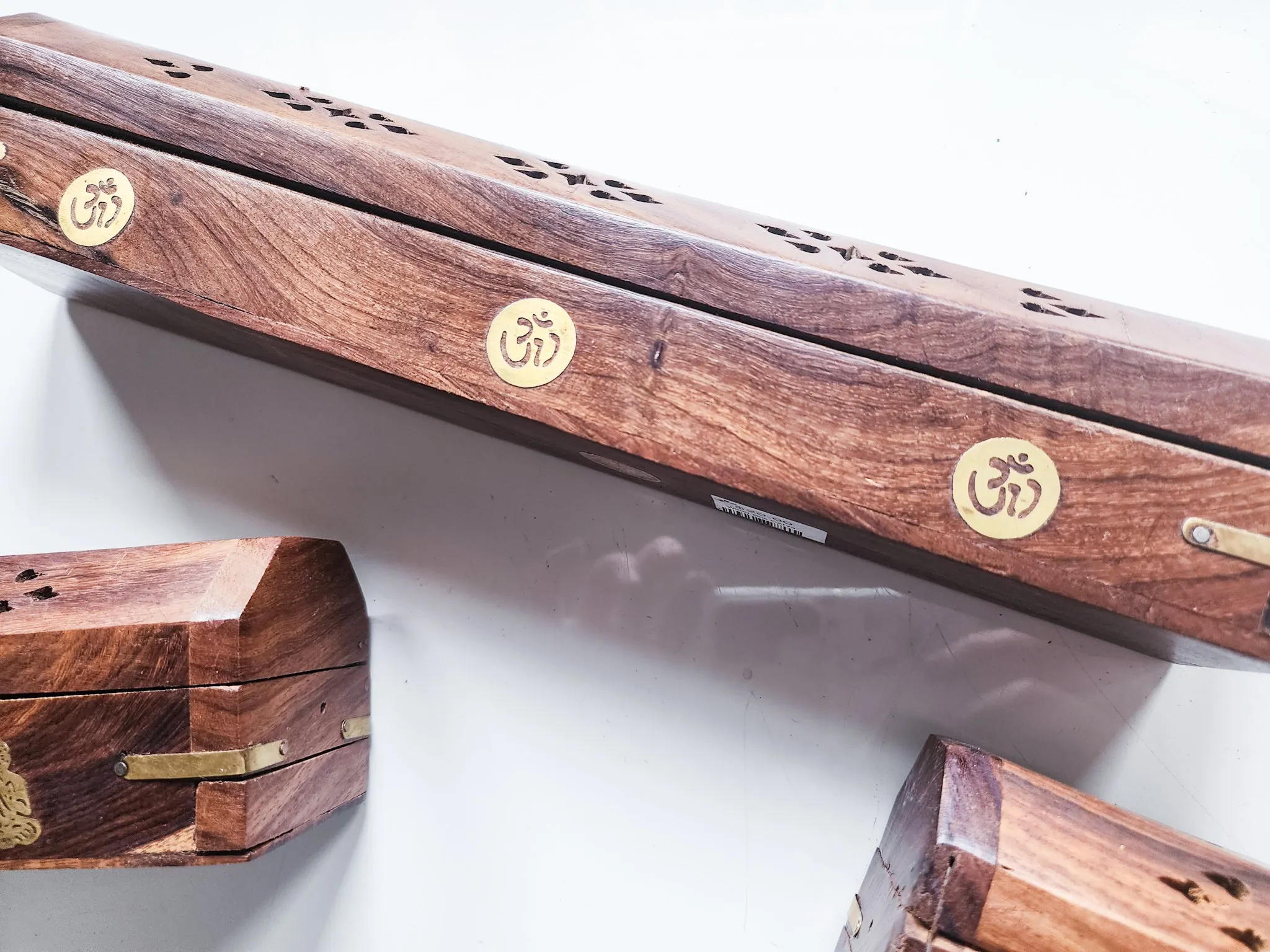 Wood Box Carved Incense Burner