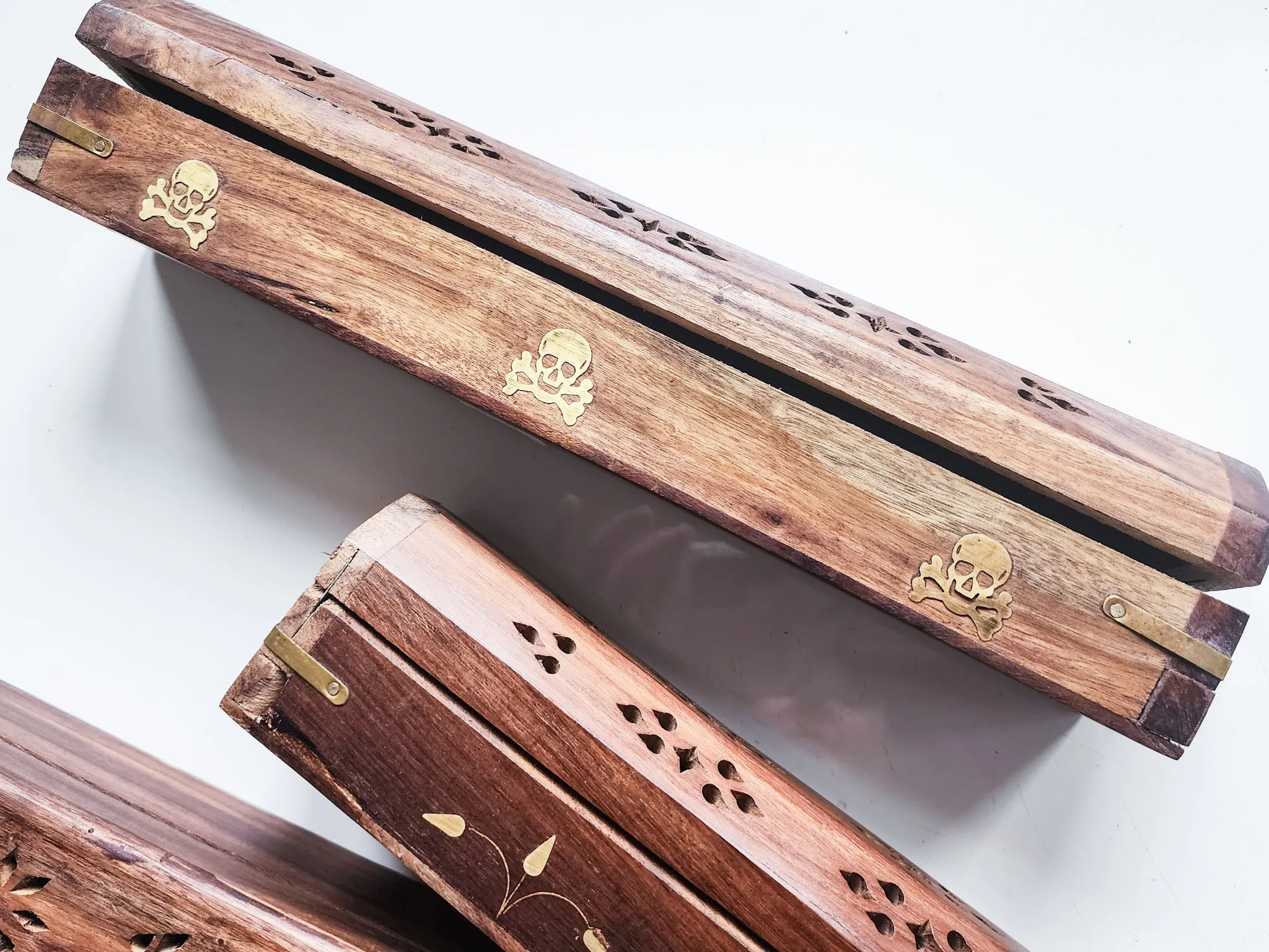 Wood Box Carved Incense Burner