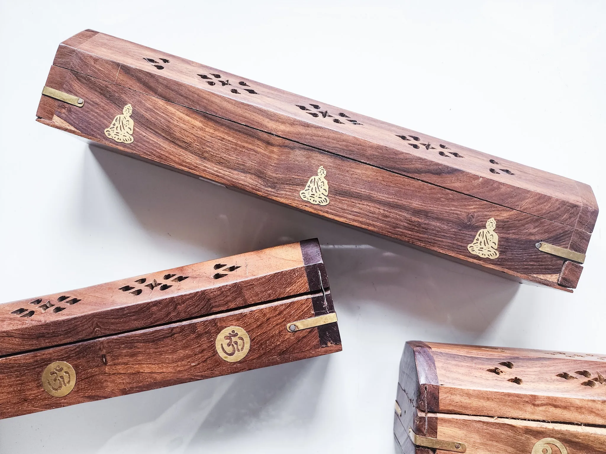 Wood Box Carved Incense Burner